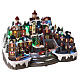 Christmas village set, train and tree in motion, LED lights, 35x50x30 cm s4