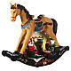 Christmas village set, rocking horse with LED lights, 45x15x50 cm s4