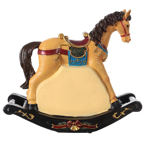 Villaggio Natale cavallo dondolo luci led 45x15x50 cm 5