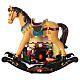 Villaggio Natale cavallo dondolo luci led 45x15x50 cm s1