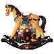 Christmas village rocking horse with LED lights 45x15x50 cm s1