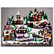 Christmas village set, animated skaters and train, LED lights, 40x45x30 cm s2