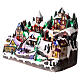 Christmas village set, animated skaters and train, LED lights, 40x45x30 cm s3