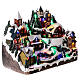 Christmas village set, animated skaters and train, LED lights, 40x45x30 cm s4