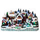 Christmas village with train in motion in a tunnel, LED lights, 30x50x30 cm s1