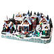 Christmas village with train in motion in a tunnel, LED lights, 30x50x30 cm s3
