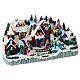 Christmas village with train in motion in a tunnel, LED lights, 30x50x30 cm s4