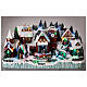 Villaggio natalizio neve tunnel treno movimento luci led 30x50x30 cm  s2