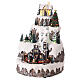 Christmas village with snow, moutain with train and skaters in motion, LED lights, 40x30x30 cm s3