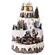 Villaggio natale neve montagna movimento luci led 40x30x30 cm s1