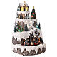 Villaggio natale neve montagna movimento luci led 40x30x30 cm s4