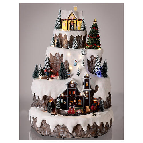 Animated Christmas village snow mountain LED lights 40x30x30 cm 2