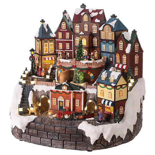Musical Christmas set with animations, LED lights, 40x40x35 cm 3