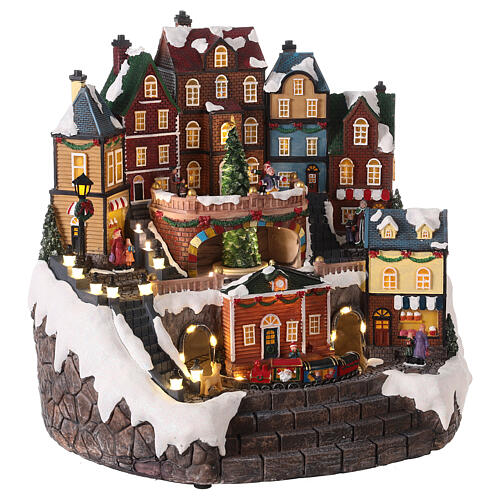 Musical Christmas set with animations, LED lights, 40x40x35 cm 4