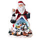 Santa with Christmas village and animated tree, LED lights, 50x35x30 cm s1
