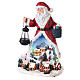 Babbo Natale villaggio musica albero movimento luci led 50x35x30 cm s3