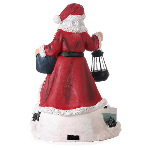 Santa Claus village music tree movement LED lights 50x35x30 cm 5