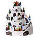 Christmas village set, mountain with animated skiers, LED lights, 25x20x20 cm s1