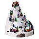 Christmas village set, mountain with animated skiers, LED lights, 25x20x20 cm s4
