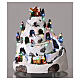 Villaggio Natale neve montagna sciatori movimento luci led 25x20x20 cm s2