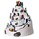 Villaggio Natale neve montagna sciatori movimento luci led 25x20x20 cm s3