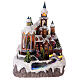 Christmas village set, church with Christmas tree, motion, lights and music, 25x25x35 cm, electricity/batteries s1
