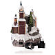 Christmas village set, church with Christmas tree, motion, lights and music, 25x25x35 cm, electricity/batteries s5