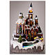 Cenário natalino em miniatura igreja movimento, luzes, música corrente e pilhas, 27x25x37,2 cm s2