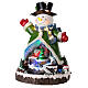 Muñeco de nieve movimiento música LED 2 funciones 40x29x28 cm corriente s3