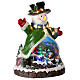 Muñeco de nieve movimiento música LED 2 funciones 40x29x28 cm corriente s4