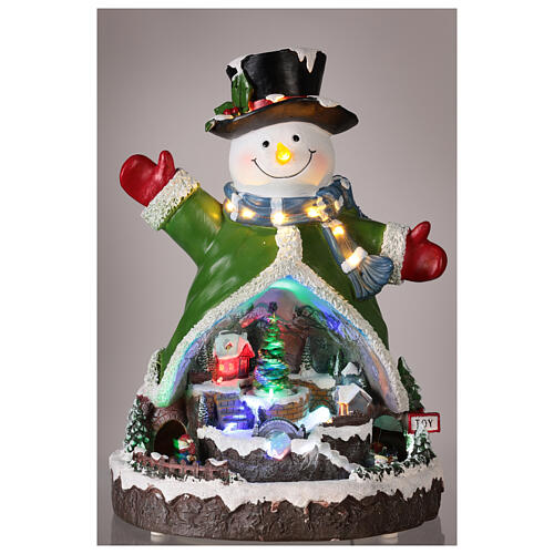 Animated Snowman music LED 2 functions 40x29x28 cm electric 2