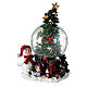 Boîte à musique de Noël sapin et bonhomme de neige boule à neige 20x15x15 cm s2