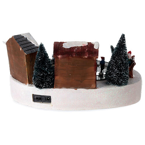 Christmas village set, ice rink, motion music and LED lights, 15x30x20 cm, battery-powered 5