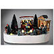 Villaggio pista pattinaggio movimento musica Led 15x30x20 cm batteria s2