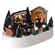 Villaggio pista pattinaggio movimento musica Led 15x30x20 cm batteria s4