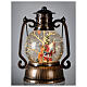 Lampion LED Święty Mikołaj śnieg, kolor brązu 25x20x16 cm s2