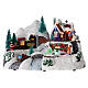 Aldeia natalina em miniatura comboio, rio, boneco de neve movimento, luzes, música 19x30x19 cm s1