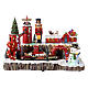 Christmas village set, gift shipping centre of Santa Claus with train and lights 40x55x30 cm s1