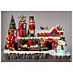 Christmas village set, gift shipping centre of Santa Claus with train and lights 40x55x30 cm s2