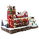 Villaggio natalizio centro spedizione regali Babbo Natale con treno e luci 40x55x30 cm s4