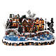 Christmas village ice rink with moving skaters 20x40x35 cm s1
