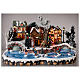 Christmas village ice rink with moving skaters 20x40x35 cm s2