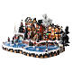 Christmas village ice rink with moving skaters 20x40x35 cm s3