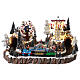 Christmas village set with train in motion, amusement park and skaters 40x70x50 cm s1