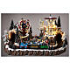 Christmas village set with train in motion, amusement park and skaters 40x70x50 cm s2