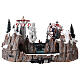 Christmas village set with train in motion, amusement park and skaters 40x70x50 cm s5
