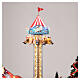 Pueblo navideño con luces, árbol de Navidad, parque de atracciones, tiovivos 60x90x60 cm s7