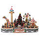 Villaggio natalizio con luci, albero di Natale, luna park, giostre 60x90x60 cm s1