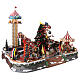 Villaggio natalizio con luci, albero di Natale, luna park, giostre 60x90x60 cm s6