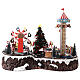 Villaggio natalizio con luci, albero di Natale, luna park, giostre 60x90x60 cm s9